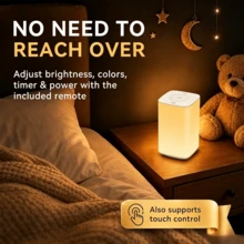 Lampu Meja Nakas Sentuh RGB yang Dapat Diredupkan dengan Remote & Timer, Lampu Malam RGB yang Dapat Diredupkan dengan 5 Tingkat Kecerahan, Lampu Meja Ambient Portabel untuk Dekorasi Dalam Ruangan, Berkemah, Bekerja di Meja, Pesta di Rumah - lampu malam - View 9