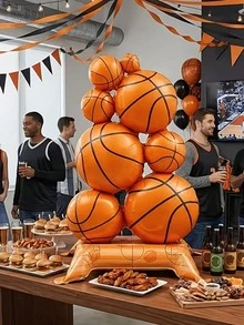 1 buah Balon Bola Basket Berdiri Ekstra Besar 150cm dari Aluminium Foil, Set Balon Tema Olahraga, Dekorasi Pesta Ulang Tahun, Mainan Balon - View 4