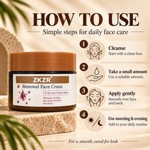 Zkzr Renewal Face Cream, Dark Spot Appearance Care For Dull-Looking Skin, Hydrating Daily Moisturizer For A Smoother, More Even-Looking Glow,Gentle Daily Skin Care, For All Skin Types, Morning Night Home Skincare Routine,Applicable To Both Men And Women - Hyaluronic Acid - View 8