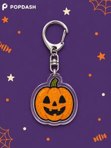 1/6Pcs Halloween Pumpkin Bat Ghost Acrylic Keychain Set, Spider Candy Bag Pendant, Backpack Key Ring Decoration, Party Gift - Multicolor - View 10