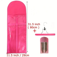 60 Cm Long Wig Storage Bag With A Hook, Suitable For Hair Bundles, Hair Extensions, Ponytail Wigs, And Hair Transplant Extensions, Made Of Non-Woven Fabric With A Handle. - View 5