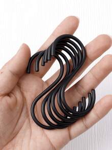 20pcs S-Shaped Hanging Hooks, No Installation Required, Convenient To Use, Can Be Directly Suspended - Black - View 1
