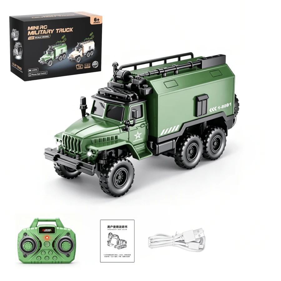 Mobil Mainan Mini Desktop Skala 1:64 dari Paduan Logam dengan Kontrol Jarak Jauh 2.4GHz, Mendukung Kontrol Koneksi Aplikasi Ponsel, Lampu Terintegrasi, Pengaturan Kecepatan, dan Fungsi Demo Otomatis, Model Truk Militer Simulasi yang Dapat Diisi Ulang, Warna Gurun dan Hijau Tentara (Opsional), Mainan Interaktif Desktop yang Menyenangkan, Hadiah Ulang Tahun untuk Anak Laki-laki, Portabel, Cocok untuk Anak Laki-laki dan Perempuan, Mainan Mobil RC, Hadiah Mainan yang Ideal untuk Anak-anak. Mainan Anak Laki-laki, Mobil Mainan Kontrol Jarak Jauh, Warna Hijau Tentara