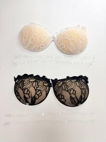 YIYANG Lace Style Invisible Bra - 3cm Thick Adhesive Push-Up Bra, Small Chest Invisible Bra, Suitable For Backless Strapless Dresses, Reusable Breast Enhancement Bra - Multicolor - View 13