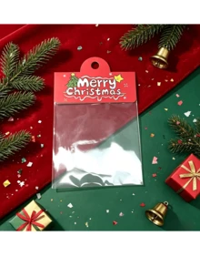 600/400/200pcs/Set Christmas Gift Packaging, Christmas Jewelry Display Bags, Transparent Bags With Header Card, Suitable For Party Favors, Baking And Holiday Gift Packaging - Multicolor - View 10
