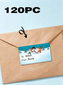 Customized Christmas Stickers, Personalized "To/From" Gift Labels, Christmas Gift Wrapping Customized Name Labels, Party Favors, Personalized Christmas Gifts, DIY Holiday Gift Wrapping Stickers, Christmas Party Accessories, Holiday Party Supplies - Multicolor - View 18