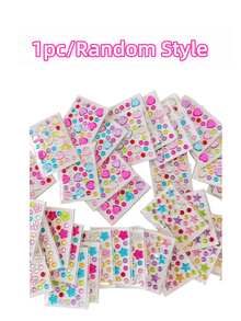 100/80/70/60/50/40/30/20/10/5/1pc Random Style, 3D Acrylic Gem Stickers, Self-Adhesive Shiny Rhinestone Decals, Halloween, Christmas, Valentine's Day Gift Music Festival Face Decoration DIY Handmade Sticker Phone Case Guitar Helmet Luggage Tablet Hair Clip Desktop Party Decor Gem Sticker. - Multicolor - View 15