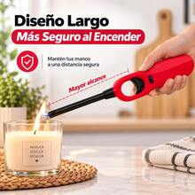 Encendedor Largo para Cocina y Velas, Encendido Fácil con Una Mano, Ideal para Estufa, BBQ, Parrilla y Carbón - Ver 9