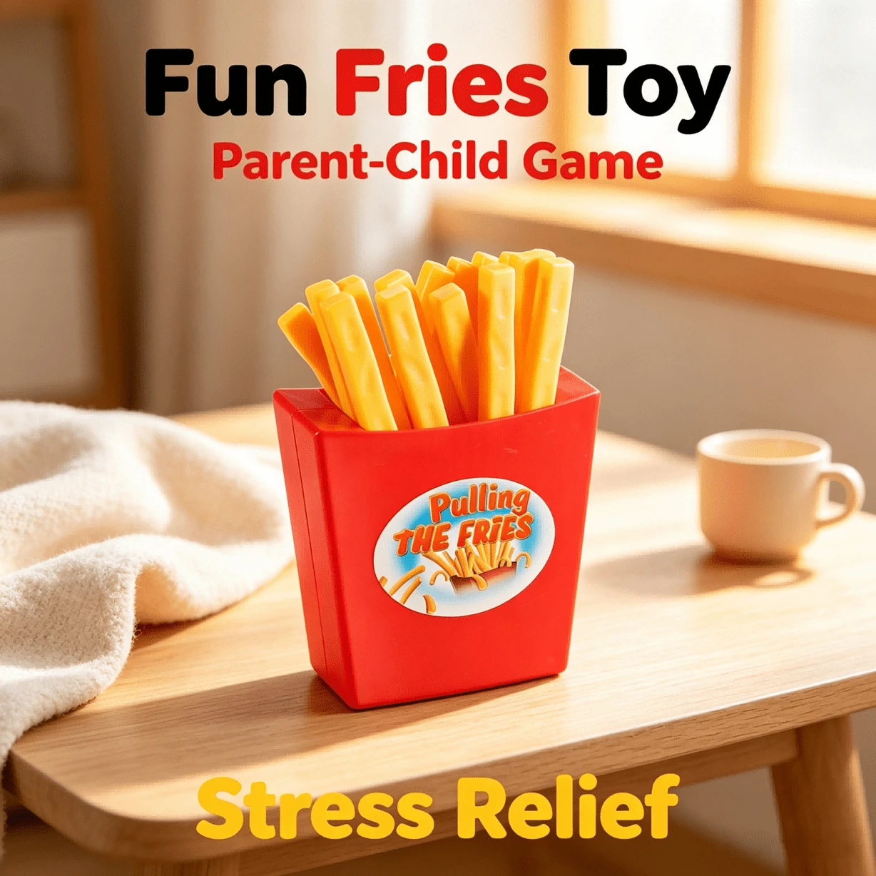 Funny French Fries Pulling Prank Toy, Family Party Gag Gift, Birthday Christmas Easter Party Favor, Holiday Gift, Party Prop - Multicolor - View 1