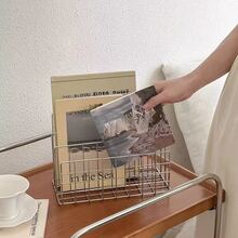 Minimalist Iron Desktop Organizer Rack Metal Desk Storage Shelf Book Stand Multifunctional Organizer - Light Grey - View 4