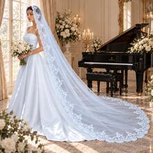 1pc Elegant Vintage Lace Bridal Veil With Metal Comb, Perfect For Vienna Cathedral & Church Weddings - Multicolor - - View 14