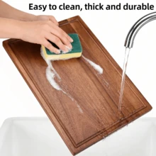 Heavy-Duty Solid Wood Cutting Board, Kitchen Cutting Board, Wooden Cutting Board, Cheese Board, Suitable For Cutting Vegetables, Cutting Boards, And Platters. It Can Cut Meat, Fruits, Vegetables, Cheese, And Dishes. Stylish Tableware, Kitchen Essential, Kitchen Tool, Kitchen Accessory, Cutting Board, Wooden Board. - Brown - View 8