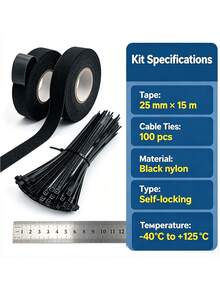 1Roll Automotive Felt Wiring Harness Tape, Self-Adhesive Anti Rattle Noise Reduction Felt Tape, Car Wiring Loom Anti-Squeak Insulation Tape - A - View 8