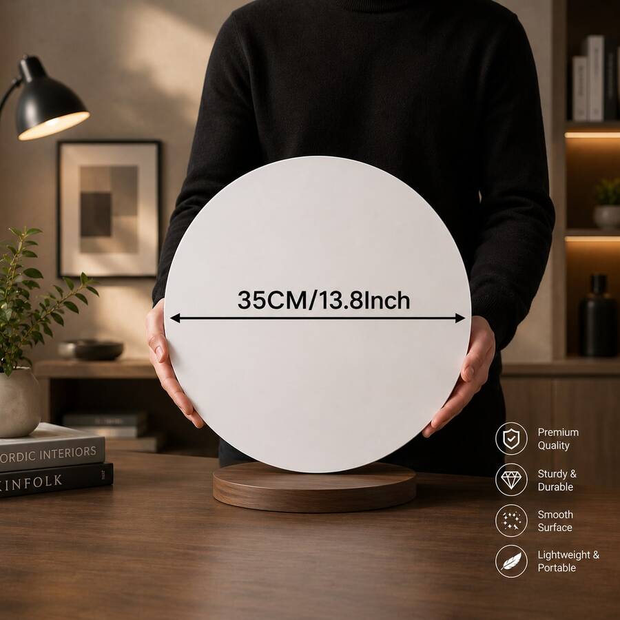 Electric Display Turntable 30/35CM - Large Size Rotating Platform, USB Powered, Auto Rotating Photography Turntable, Suitable For Product Display, Photography, Influencer Live Streaming, Display, Affordable Purchase [Essential Photography Stand] - White - View 1