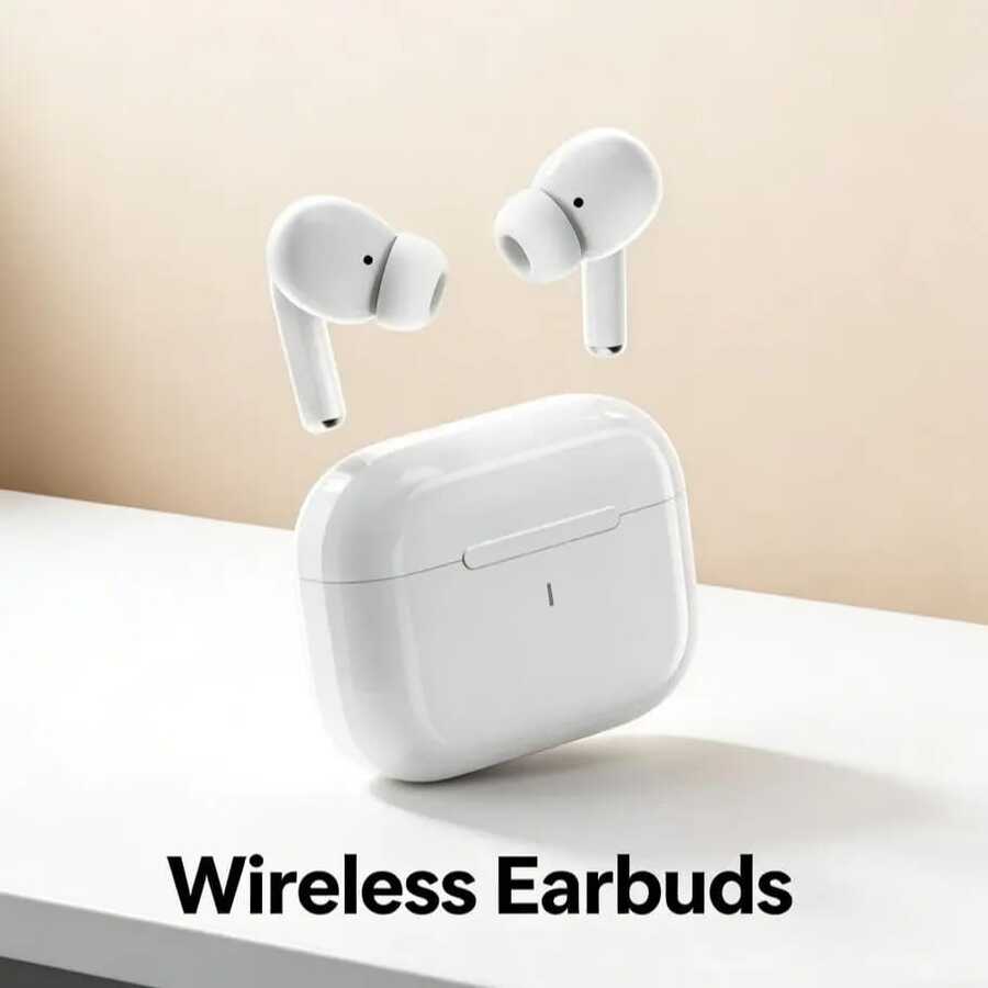 True Wireless Bluetooth Earbuds With Built-In Active Noise Cancellation, High-Fidelity Stereo Sound Performance, Wireless Charging Case Included, Waterproof In-Ear Design, Suitable For Travel, Fitness, Gym And Daily Wear - White - View 1