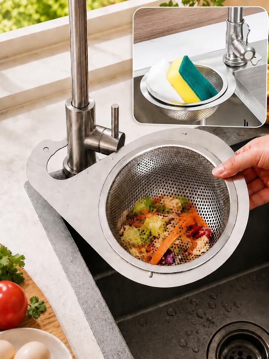 2pcs Enhanced Mesh Bag Swan Sink Strainer Basket, Latest Sink Corner Strainer, Faucet Hanging Filter Basket For Kitchen Waste Collection
