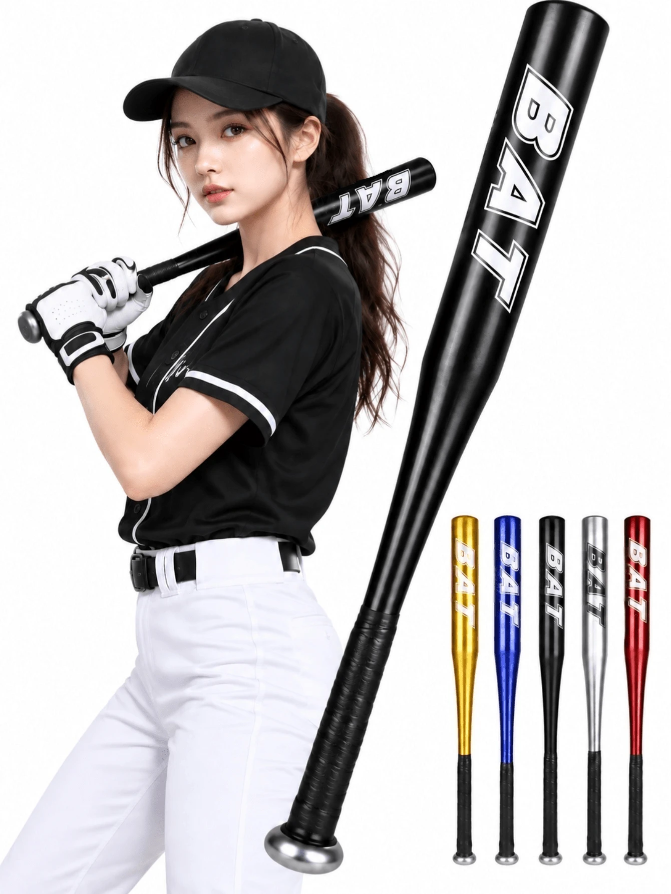 1pc 50.5cm/19.88in Aluminum Alloy Baseball Bat Softball Bat High Hardness Outdoor Sports Baseball Bat - Multicolor - View 1