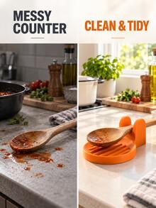 2/1pc Heavy Duty Pot Rack With Dual Handle Support And Round Drip Tray Lid Storage Rack, Collects Excess Water From Kitchen Utensils, Space-Saving Kitchen Countertop Organizer, Suitable For Spoons, Ladles, Minimalist Kitchen Decor Accessory - Multicolor - View 6