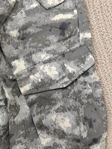 Women's Camouflage Print Multi-Pocket Cargo Pants Casual Spring - Green - View 8
