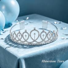 1 Set/2 Pcs Birthday Girl Crown & Sash Set, Rhinestone Birthday Crown, Shiny Holographic Birthday Sash, Women's Birthday Party Decoration, Birthday Photo Booth Prop - Girl's Birthday Style - View 4