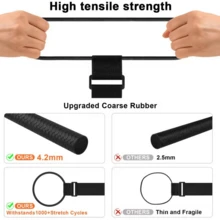 2/4PCS Adjustable Elastic Luggage Strap With Hook Loop For Securing Luggage Suitcase Bag Organizer Hold-Down Straps Travel Accessory - Black - View 5