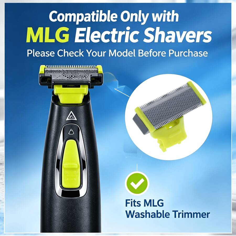 Waterproof Electric Shaver Head Set, Designed For MLG, Suitable For Beard, Men's Body Groomer, Shaver And Hair Clipper Replacement Blades