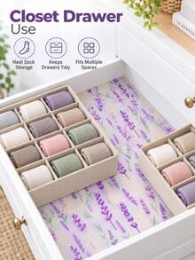 1 Roll Lavender Print Drawer Shelf Liner For Kitchen Cabinets Non-Adhesive Drawer Liners Refrigerator Liner Non Slip Cabinet Liners For Shelves Eva Liner For Bathroom Kitchen,Kitchen Cupboard Dresser Closet Home Storage Decor - View 9