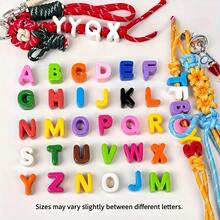 75/150pcs Large Acrylic Beads, Seven Color Decorative Beads Mixed With Random Letter Beads, Suitable For Handmade Loose Beads, Shoe Buckles, Phone Chains, Keychains, Bag Decorations, Jewelry Accessories Bracelets - Multicolor - View 12