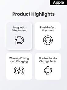Apple Pencil Pro 磁吸觸控筆 像素級精準度 無線充電 適用於iPad Pro/Air/mini 繪畫書寫手寫筆 - 查看 5