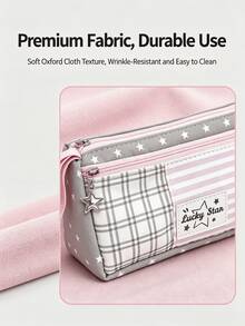 Plaid & Stripe Patchwork Pencil Case Set With 8 Pencils - Sets - View 6