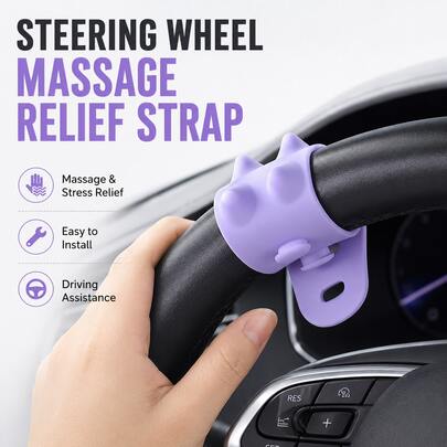 1 cái bọc vô lăng ô tô, tay cầm massage lòng bàn tay trái và phải, silicone chống trượt chống xoay, phụ kiện lái xe thoải mái, phù hợp cho đi làm hàng ngày và du lịch đường dài, vừa với hầu hết các dòng xe ô tô