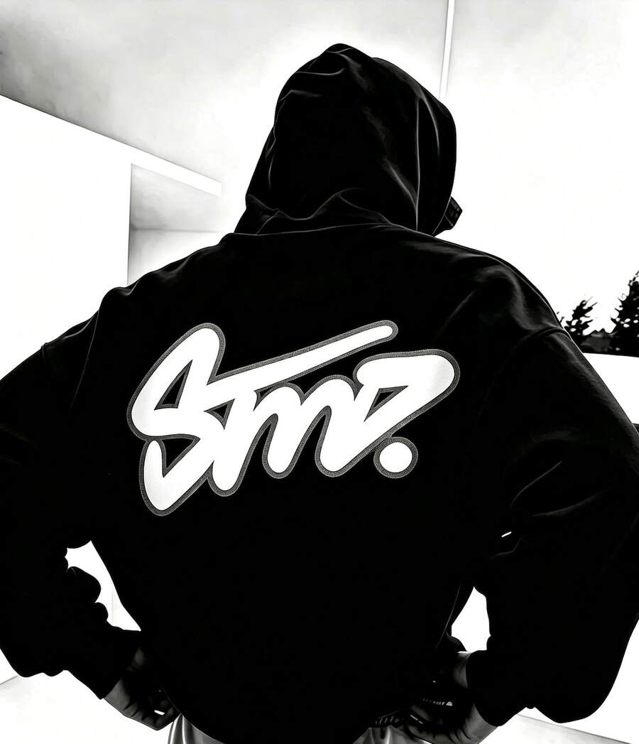 Men Sweatshirts - Black and White - View 1