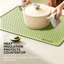 New Silicone Draining Mat, Multi-Functional Heat-Resistant Mat, Enlarged And Thickened Non-Slip Kitchen And Dining Table Mat, Baby- Draining Mat - View 2