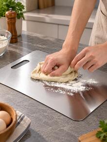 1pc Stainless Steel Cutting Board Set, Large Medium Small Sizes, Durable Reusable Kitchen Chopping Boards With Handle Hole, Easy To Clean Food Prep Boards For Meat, Vegetables, Fruit, Home Kitchen & Outdoor Use - View 6