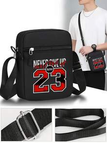 Bộ 1 cái/2 cái mũ lưỡi trai in chữ Never Give Up 23 và túi đeo chéo, phụ kiện mũ túi phong cách thể thao đường phố cho nam nữ - Nhiều màu - Xem 3