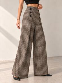 Women Pants - Black and Brown - View 4