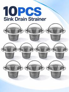Stainless Steel Sink Strainer With Handle, Fine Mesh Filter Basket, Anti-Clogging Easy-To-Clean Debris Collector, Reusable Filter Basket For Kitchen And Bathroom Sinks, Practical Year-Round Home Accessory - Silver - View 14