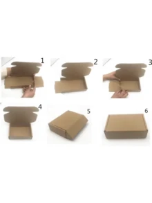 Small Hard Kraft Paper Mailing Box, Foldable Corrugated Cardboard Shipping Packaging Box, Heavy Duty Cardboard Box, Suitable For Jewelry, Clothing And Miniature Electronic Accessories Storage And Transportation, Flat Stacking Space-Saving - Multicolor - View 7
