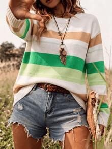 Green Striped Sweater Style