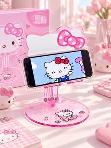Sanrio Hello Kitty Acrylic Phone Stand, Adjustable Phone Holder, Highly Attractive Cartoon Kitty Cat Desktop Phone Stand, Suitable For Desk Decor, Office Decor And Gifts - Multicolor - View 5
