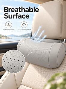 Car Neck Pillow, Nappa Leather Car Headrest Pillow, 1pc Ergonomic Neck Support Cushion, Breathable Neck Rest Headrest Pad, Universal Car Seat Interior Accessory, Suitable For Driver And Passenger, Long Distance Driving Travel, All Seasons - Multicolor - View 7