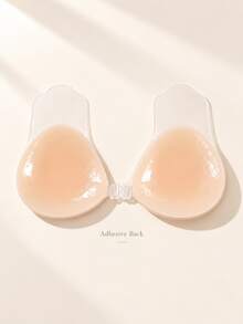 Women's Adhesive Bra, Strapless Backless Bra, Silicone Self-Adhesive Lift-Up Bra, Transparent Lift-Up Pads, Front-Closure Invisible Bra, Suitable For Dresses - Apricot - View 4