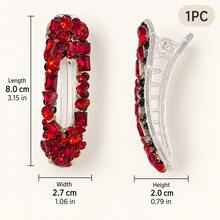 1pc Handmade Rhinestone Hair Clip, Shiny Crystal Hair Clip, Elegant Jewelry Hair Accessory, Suitable For Women, French Style Hair Clip, Suitable For Daily Party Styling, Gift - Multicolor - View 10