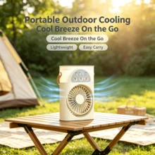 RAF 3-Speed Adjustable Portable Fan, Mini Air Cooler, Small Air Conditioner With Adjustable Mist Spray Fan And Night Light. 360° Rotation, 7-Color Ambient Light, Ultra-Quiet Airflow, 250mL Water Tank Capacity - Multicolor - View 6
