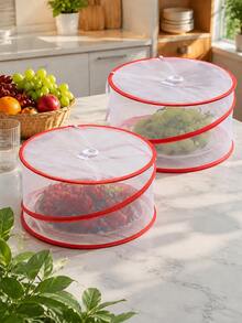 2pcs/1pc Anti-Mosquito & Fly Food Cover, Cake Cover, Foldable & Reusable, Indoor/Outdoor Insect Cover, Suitable For Picnic, BBQ, Food & Fruit - Multicolor - View 12