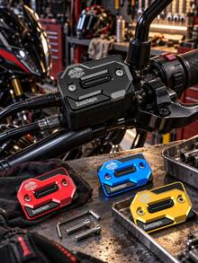 1pc Motorcycle Front Brake Fluid Reservoir Cap, CNC Aluminum Alloy Anodized Brake Master Cylinder Cover, 4 Colors Available, 42mm Bolt Spacing, Brake Fluid Tank Cap, Racing Style Handlebar Cover, Scooter Street Bike Motorcycle Modification Accessory - A - View 4