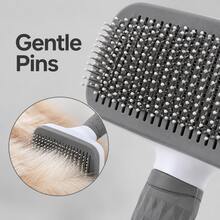 1pc One-Click Pet Hair Removal Comb - Dog And Cat Specific Deshedding Brush - Silicone Massage Brush With Ergonomic Handle, Suitable For All Seasons - Multicolor - View 4