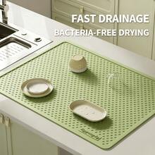 New Silicone Draining Mat, Multi-Functional Heat-Resistant Mat, Enlarged And Thickened Non-Slip Kitchen And Dining Table Mat, Baby- Draining Mat - View 8
