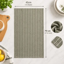 Khăn lau bếp phong cách nông trại mộc mạc vân sần tự nhiên | Khăn lau bát 100% cotton, 18 x 28 inch | Mềm mại và thấm hút tốt (Màu ô liu, bộ 4 cái) - Màu xanh Ô liu - Xem 3