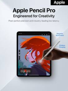 Apple Pencil Pro 磁吸觸控筆 像素級精準度 無線充電 適用於iPad Pro/Air/mini 繪畫書寫手寫筆 - 查看 4